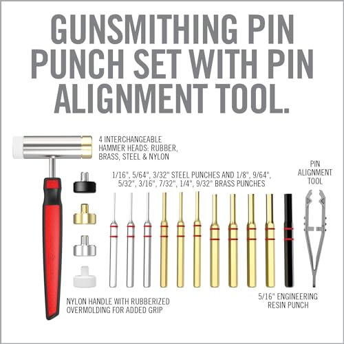 Real Avid Brass Punch Set & Hammer + Non-Slip Magnetic Bench Block | 7 Premium Brass Pin Punches & 3 Steel Punches, 4 Interchangeable Hammer Heads - Brass Steel Rubber & Nylon + Universal Bench Block