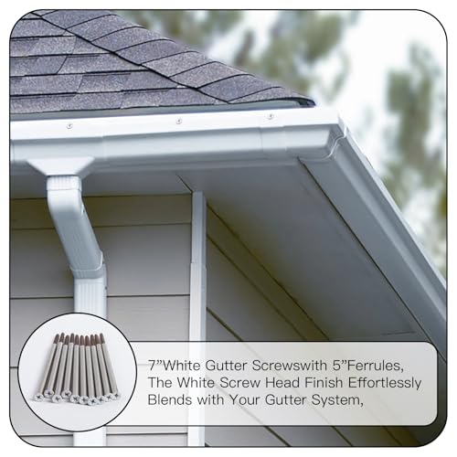 Gutter Screws 7 Inch White 20-Pack Stainless Steel Self Tapping White 2