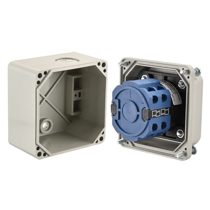Heschen universal rotary switch, SZW26-20/D202.2D, 660V 20A, ON-OFF-ON 3 positions, 2 phases, 8 terminals, with main switch external box (standard box) standard box