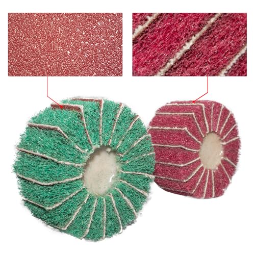 FEIHU 10 Piece Sanding Mop Set/Flap Sander/Flap Sander, Fleece Abrasive Polishing Discs, Polishing of Metal, Wood, Stainless Steel, Shaft Diameter: 6 mm