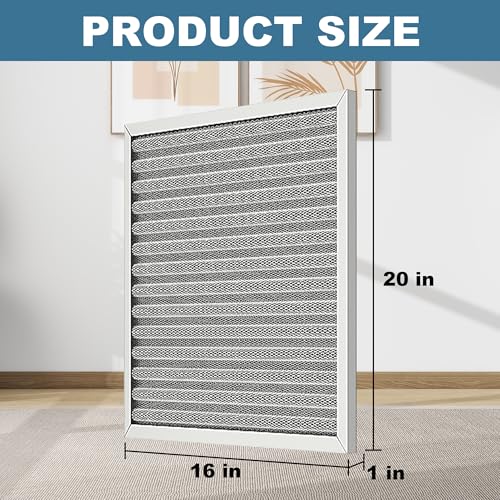 16x20x1 Reusable Air Filter - Washable Filter, MERV 8,Permanent, Electrostatic - Lasts a Lifetime HVAC AC Furnace Systems (Actual Size: 15.75x19.65x1 Inch)