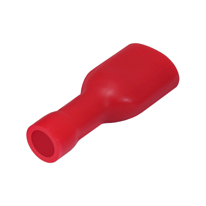 Heschen FDFD1.25-250 1/4" x 0.8mm Terminal Red Vinyl Fully Insulated Quick Coupler Socket for 0.5-1.5mm² (22-16AWG) (Pack of 100)