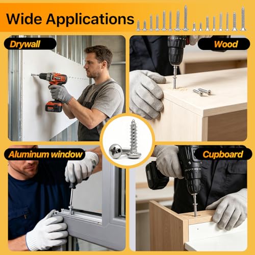 690PCS Wood Screws Assortment Kit, 304 Stainless Steel Screws