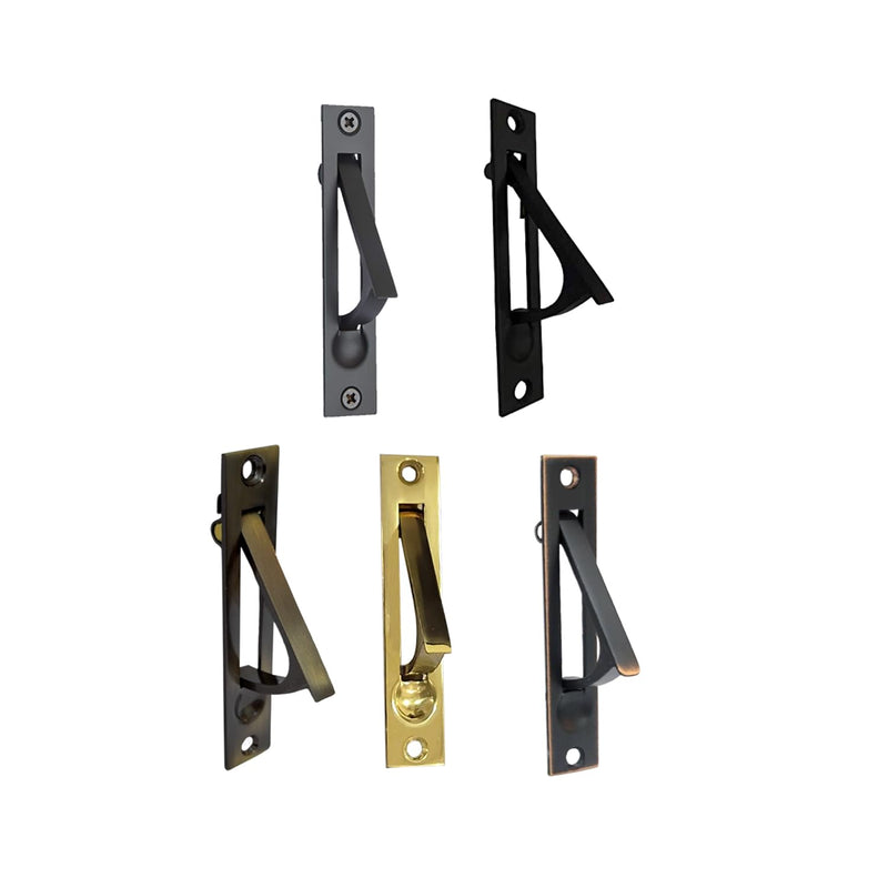 QCAA Solid Brass Edge Pull, 4", Antique Brass, 2 Pack, Made in Taiwan