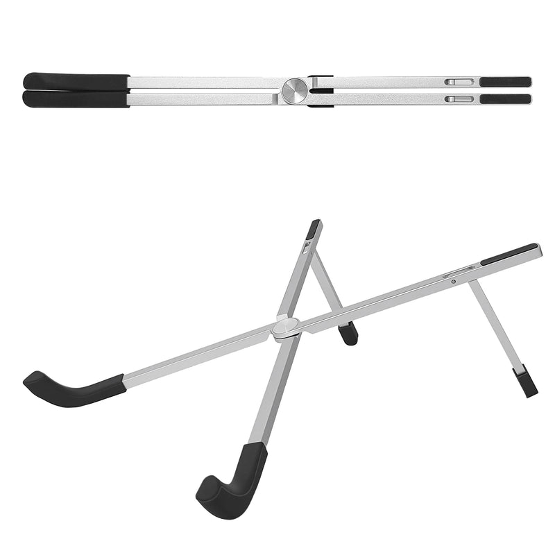 Protable Laptop Stand for Desk,Foldable Laptop Riser Holder,Ventilated Cooling Notebook Mount Computer Stand for 10-15.6” Laptops,Tablets，Aluminum Silver