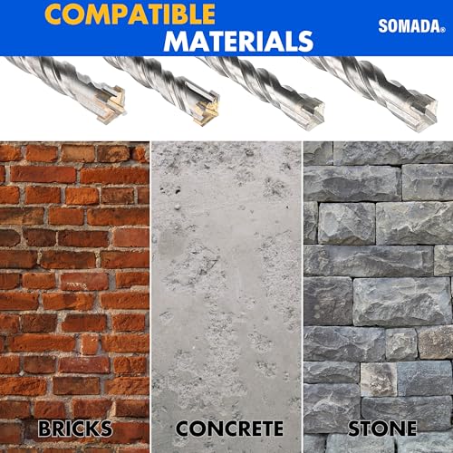 SOMADA 3/4" x 39" SDS Plus Rotary Hammer Drill Bit, Carbide Tip 3/4"x39"