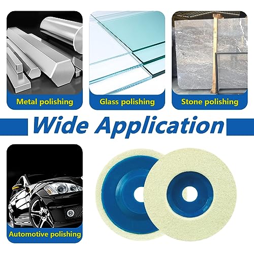 SALI Polishing Hoods Pack of 10 Angle Grinder Wool Buffing Disc 125 mm Polishing Attachment Angle Grinder Buffing Disc Flex Polishing Discs Sanding Sanding Tool for Glass, Ceramic, Plastic, Car