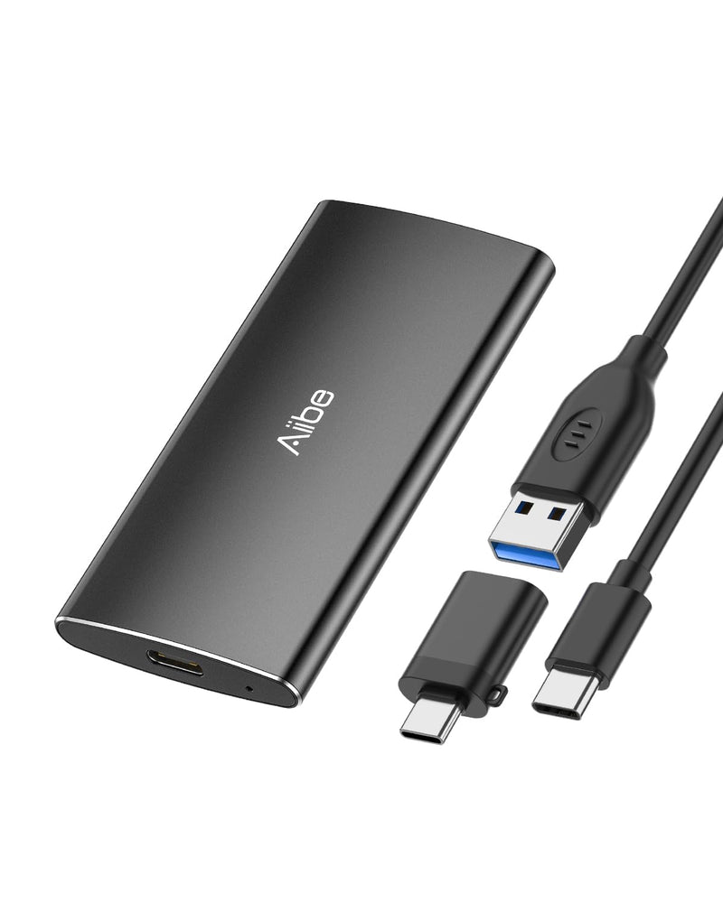 Aiibe 1TB External SSD USB C Portable SSD USB 3.2 Gen 2, Up to 1050MB/s, External Solid State Drive 1TB External Hard Drive for iPhone 16/15, Laptop, Mac and PS5 (Black) X5Plus