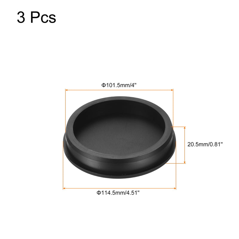 uxcell High Temp Silicone Plug Mount Dia 101.5mm/4 inch t Shaped Rubber Stopper Hole Plugs for Powder Coating Plating Waterproof Plugs Sealing Plugs Black Pack of 3(OD 114.5mm) 101.5x114.5mm