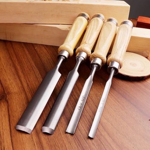 4-Piece Wood Chisel Set, 8mm 12mm 18mm 25mm Outside Edge Set