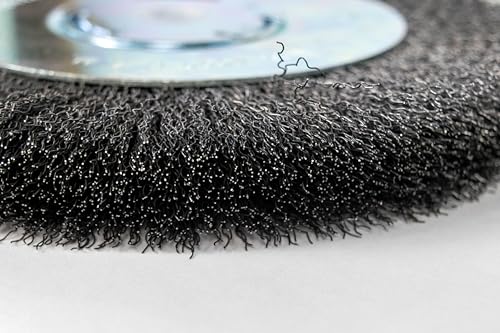 Century Drill & Tool 76868 Bench Grinder Wire Wheel, Wide Face, 8" 8-inch Coarse Crimped Wide Face