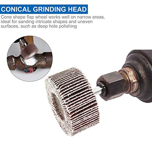 50 Pack Flap Wheel Sander,1" x 1" x 1/4" Shank Flap Wheels