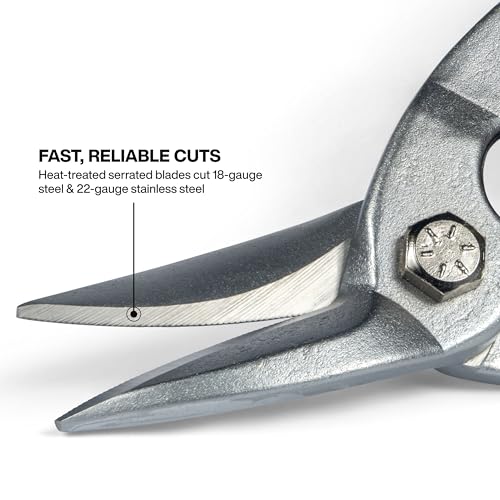 Klein Tools 120AVSKIT Aviation Snip Set, Left, Right, Straight Cut, Metal Shears with Forged Steel Blade, 3-Piece 3-Piece Kit