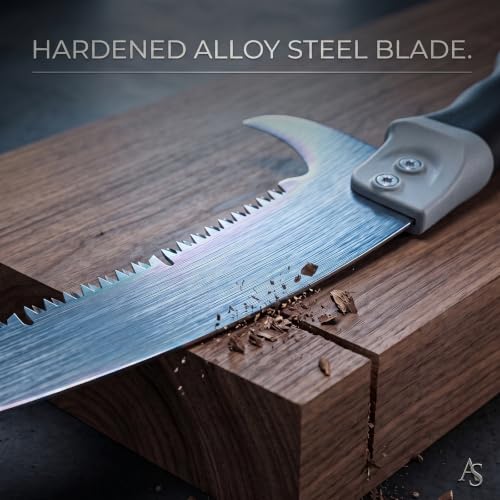 Heavy Duty Pole Saw Blade, Thickened Anti-Bend Pruner & Reinforced Handle for High Branches, Secure Tree Trimmer Attachment Compatible with Standard Extension Pole 22 inch
