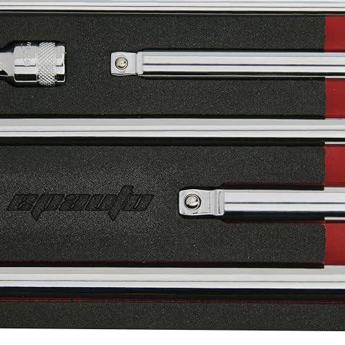 EPAuto 9-Piece Wobble Extension Set 1/4'', 3/8'', 1/2'' Drives Cr-V Steel
