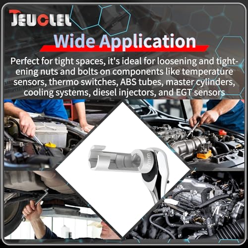 10PCS 10-27mm 1/2" 3/8" Diesel Injector Fuel Line Socket Wrench Set
