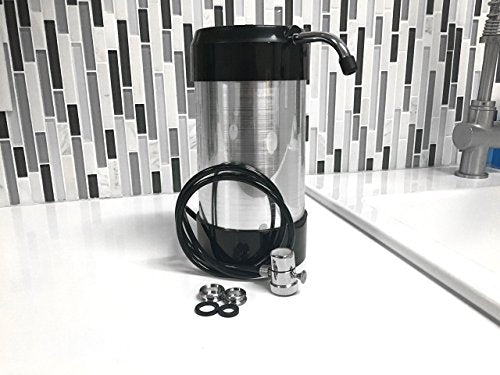 Countertop Water Filtration System | No Plumbing Faucet Adapter, Water Purifier | Instant countertop Water Filter | Water Filter Dispenser | Easily Fills Your Water Filter Pitcher