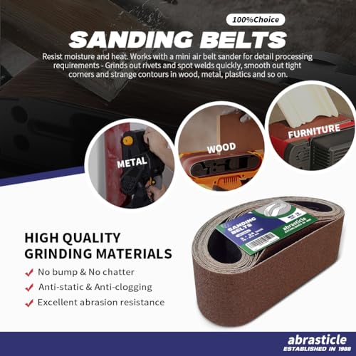 18 Pcs 3 x 24 Inch Assorted Aluminum Oxide Sanding Belt - 60/80/120/150/240/400 Grit 3x24(18pcs)