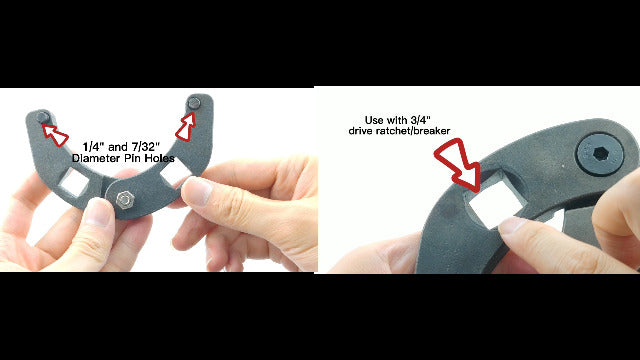 1266 & 7463 Adjustable Gland Nut Wrench Set for Hydraulic Cylinders Universal (Set of 2) 1266&7463 Wrench