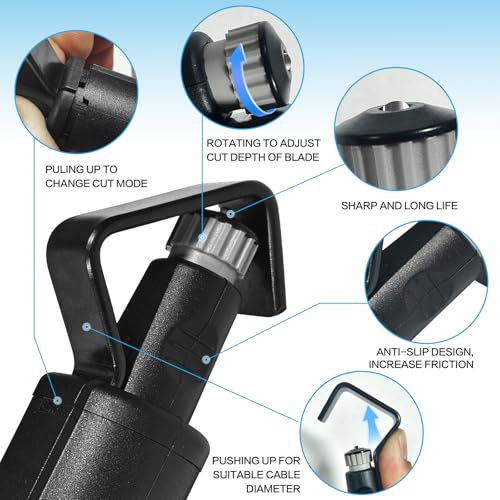 Round Cable Stripper Tool【3/16"–1 1/8" Dia, Adjustable Depth】2 Pcs 2