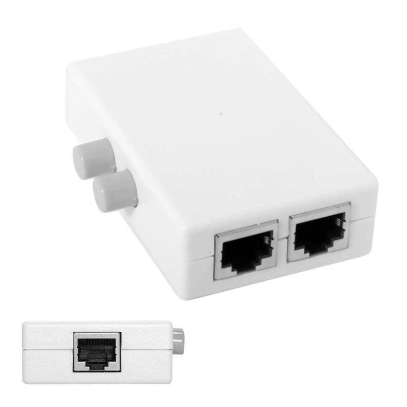 JSER UTP STP 2 in 1 Out 2 Ports RJ45 LAN CAT6 CAT5E Network Switch Selector Internal External Networking Switcher Splitter Box RJ45 Angled Adapter
