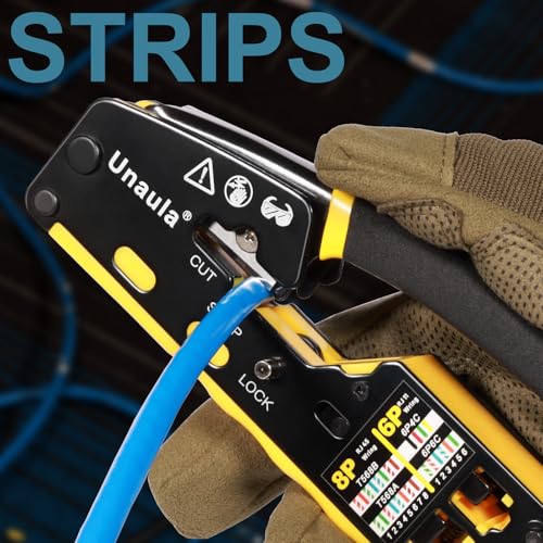 RJ45 Crimp Tool Pass Through Ethernet Crimper Kit Cat5 Cat6 Crimping Tool Kit, Ethernet Crimping Tool Kit RJ45 Crimper