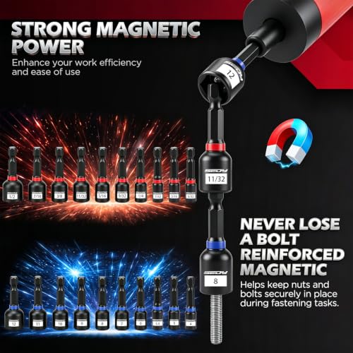 Torque Screwdriver 10-70 in-lb, 45-Piece 1/4" Drive Set with 24 S2 Steel Bits, 20 CR-V Magnetic SAE and Metric Nut Drivers, Storage Case, Inch Pound Torque Wrench for Automotive, Bike and DIY Repair 45-piece｜24 S2 Bits + 20 Nut Drivers