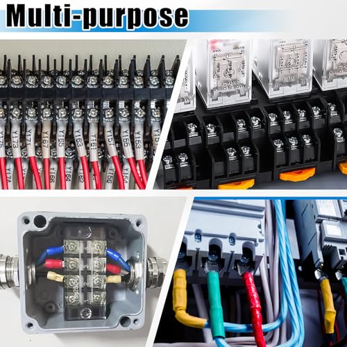 mxuteuk 215PCS Terminal Block Screws Kit,M3 M3.5 M4 M5 Terminal Screws,Nickel-Plated with Square Washers for Switch Plates,Electrical Panels and Terminal Blocks