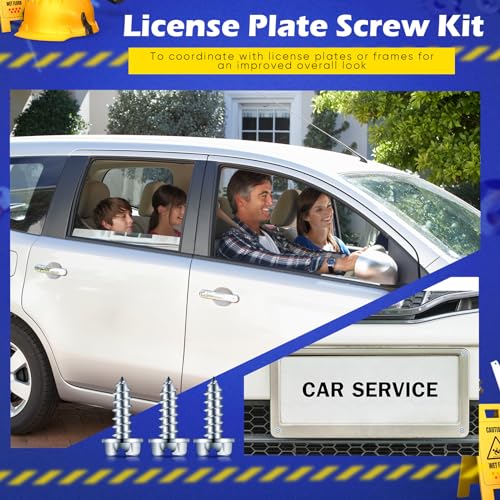 Tandefio 200 Pcs License Plate Screws #14 x 3/4", Slotted Hex Head