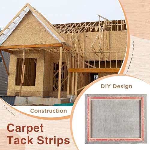 Wesiti 6 Pcs Carpet Tack Strips with Nails Plywood Nailing Strip for Carpet Tufting Tack Strips for Subfloor Stairs Rug (7/8 Inch X 4 ft) 7/8 Inch X 4 ft