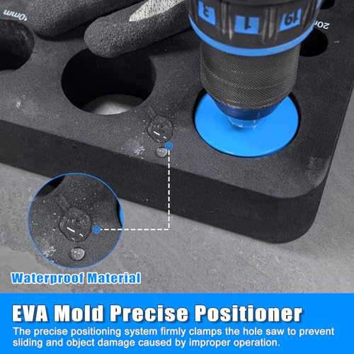 Diamond Hole Saw Tile Drill Bits Kit, 11 PCS Serrated Brazing Core Drill Bit Set with EVA Hole Saw Guide Jig, Hole Saw Sets for Ceramic, Glass, Tile, Marble, Granite, Gypsum K2-6/8/10/12/20/25/28/32/35/45/50 MM