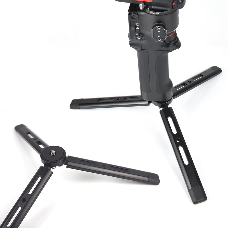 Adjustable Aluminum Mini Tripod, Desktop Tabletop Tripod Stand for DSLR Cameras, Zhiyun Weebill/Smooth/Crane, DJI Ronin S/SC/RSC/RS,Osmo Mobile,Stabilizer Handle Tripod (Standard) Standard