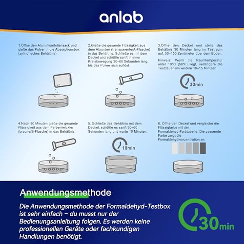 Air Formaldehyde (HCHO) DIY Test Kit - Used for Air Quality Testing, Detector Used for Home, Residential, Business, Hotel, Hospital, School, Furniture, Car (Pack of 3)