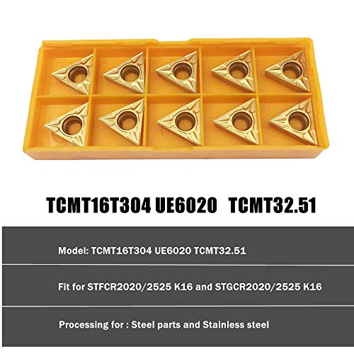 GBJ 3pcs 1/2inch Indexable Carbide Lathe Turning Tool Holder Mrtal Lathe Cutting Tools with 13pcs TCMT16T304/32.51 Carbide Inserts and 5pcs Screws
