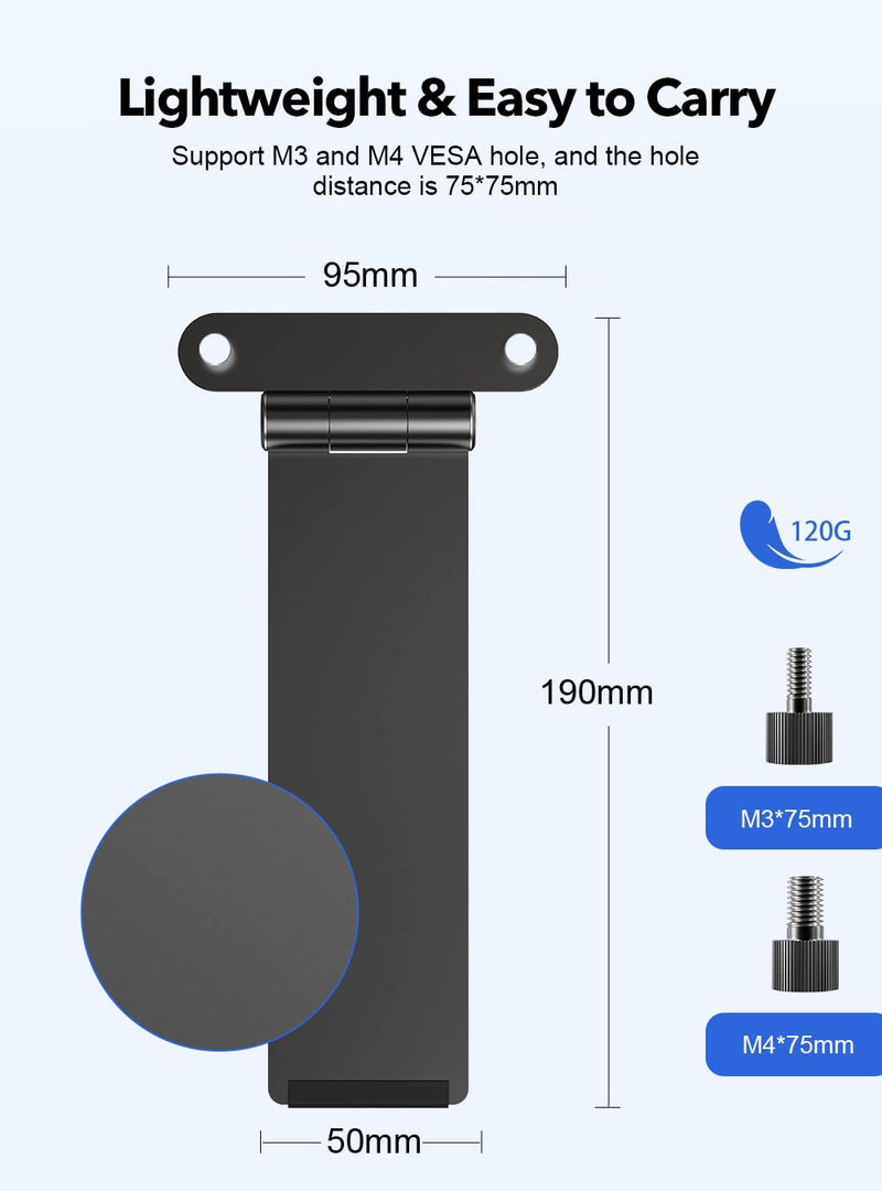 UPERFECT Portable Monitor Stand with Hand Screw, 7 to 18.5 inch Freestanding Desk Mount with Swivel/Tilt/Rotation, Fits Monitor with M3/M4*75MM VESA