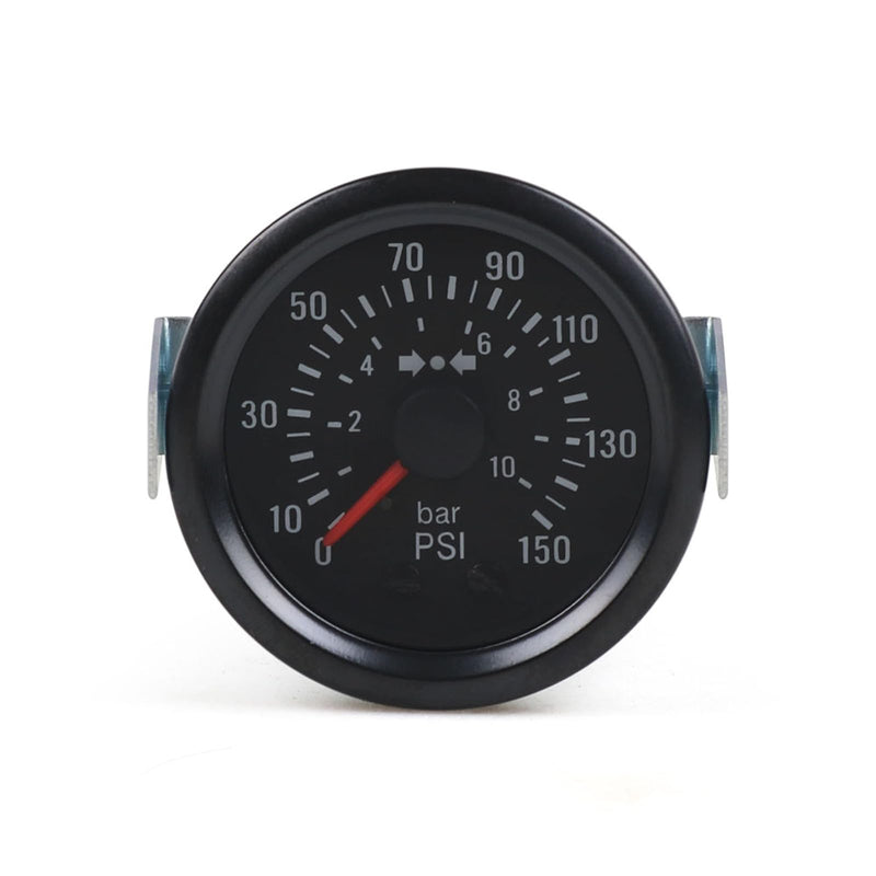 Dyno Racing 2" 52mm Mechanical Barometer 0-10 Bar/0-150PSI Air Pressure 12V Press Gauge Yellow Light Car Meter NPT1/8