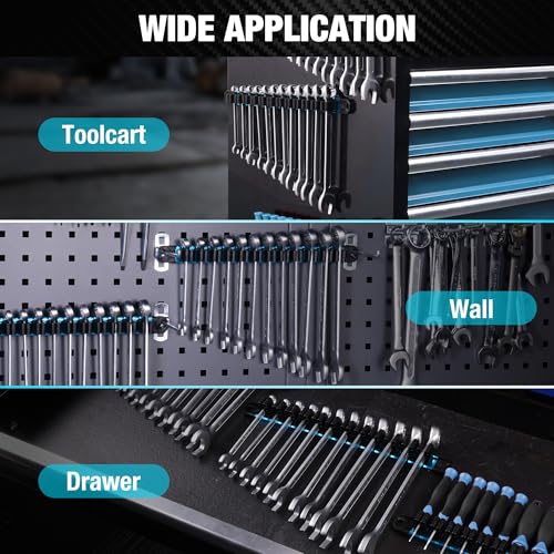 DURATECH 6PCS Magnetic Screwdriver & Wrench Organizer with 72 Slots
