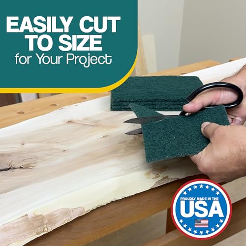 Green Non-Woven Surface Prep Set - 6" x 9" Coarse Scuff Pads (10 Pack) and 5" Orbital Sander Discs (10 Pack) - 240 Grit