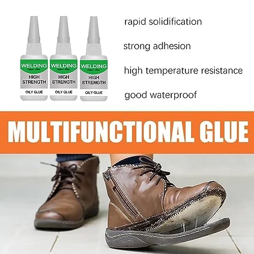 Jue-Fish Multifunctional Glue, Welding High-Strength Oily Glue, Universal Super Glue, Instant Bonding, Strong Adhesion, Repairs Last Long Time for Metal, Wood, Ceramics,Leather, Glass (clear4pc) clear4pc