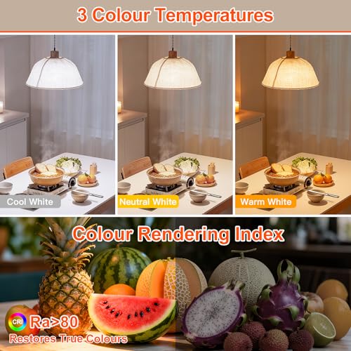 Ketom Remote Control Light Bulb E27 Rechargeable Bulb with Timer | 7 W rechargeable LED lamps, 3 colors and dimmable, touch control, pack of 2 wireless decorative lamp bulbs, emergency light 3 Colors 2 Pieces