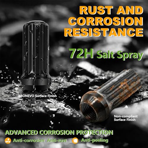 [BRONEVO] 20pc 9/16-18 Spline Lug Nuts with 2 Socket Tools - 2" Long Black Nuts for Aftermarket Wheels - Replacement for Dodge Ram 1500, Dakota, Durango - 60 Degree Conical Seat