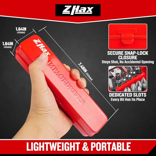 ZHAX 1/2" Hand Impact Driver Set, 15-Piece Reversible Impact Screwdriver with CR-V Steel Bits, for Stripped Screws & Rusted Bolts, Includes Slotted, Phillips & Hex Bits, Storage Case
