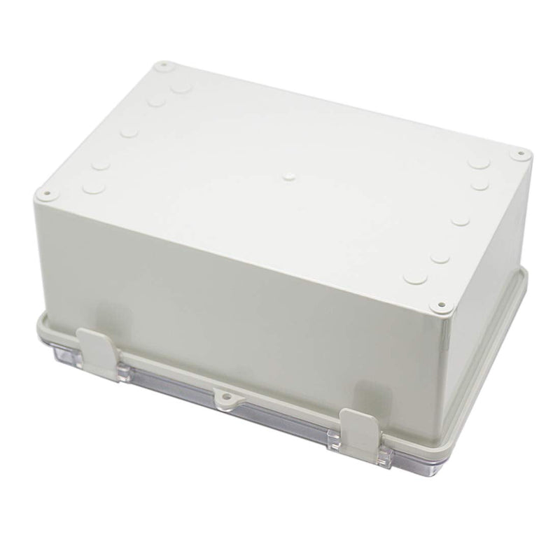 Zulkit Junction Box ABS Plastic Dustproof Waterproof IP65 Electrical Boxes Hinged Shell Outdoor Universal Project Enclosure Clear Cover with 2 Cable Glands 11.4 x 7.5 x 5.5 inch(290x190x140mm) 11.42" x 7.48" x 5.51"