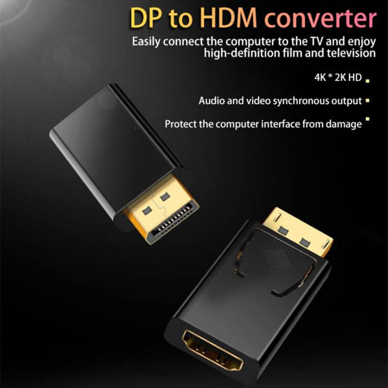 2Pcs DisplayPort to HDMI Adapter Converter Display Port Male DP to HDMI Female HD TV Cable Adapter Video Audio for PC TV Zuya-05 0