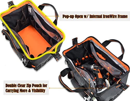WELKINLAND 16" Tool Bags, 34-Pocket Electrician Tool Bag For Men