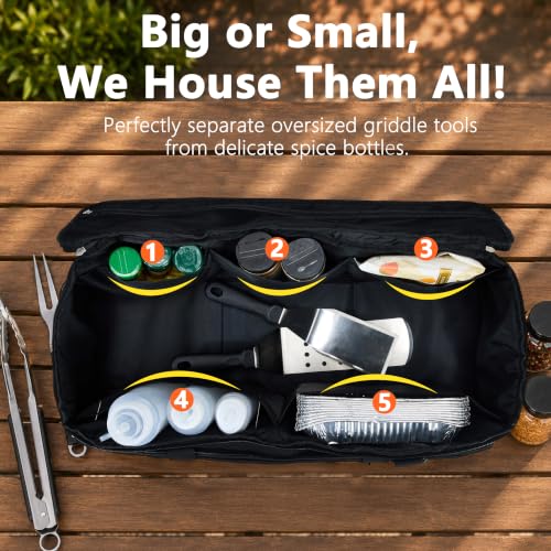 24” Grill Tool Storage with Rigid Bottom Board, BBQ Utensil Bag, Bag Only