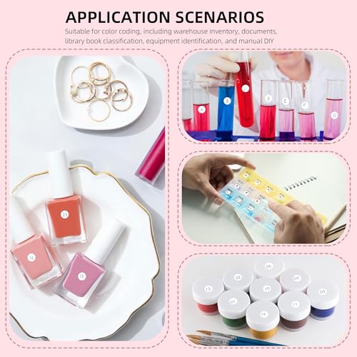 1/2" & 1/4" White Dot Stickers Round Color Coding Circle Dots Stickers