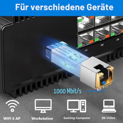 OFFCUP 1.25GBase-T SFP+ Transceiver, 1.25Gb Copper SFP+ Module, Cat.5/6, up to 100 m, Compatible with Cisco SFP-10G-TS, Ubiquiti UF-RJ45-10G MikroTik S+RJ10 Netgear TP-Link Supermicro Supermicro D-Link 2 stuks - 100M