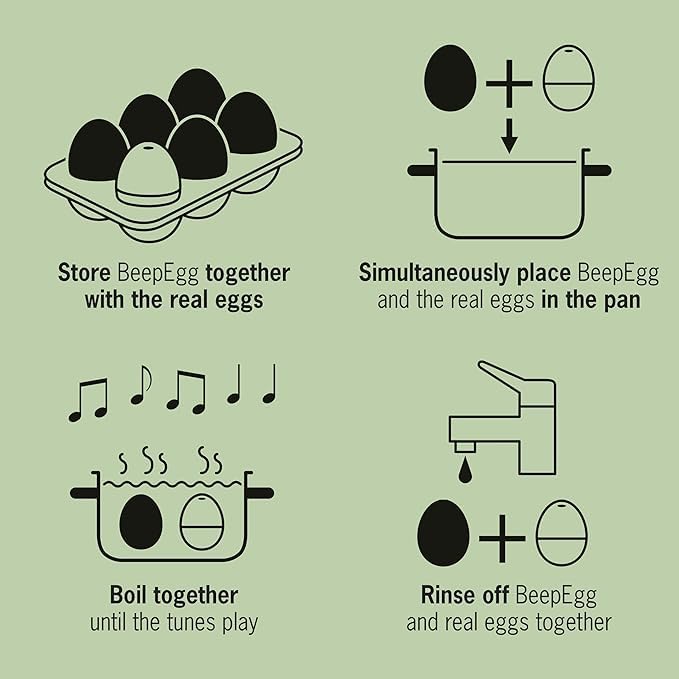 Patriotic Beepegg – Egg Timer for Boiling Eggs – Musical Egg Cooker for Soft, Medium, Hard Boiled Eggs – Food Safe – Singing Floating Egg Timer – Egg Cooker for 3 Levels of Doneness - Brainstream