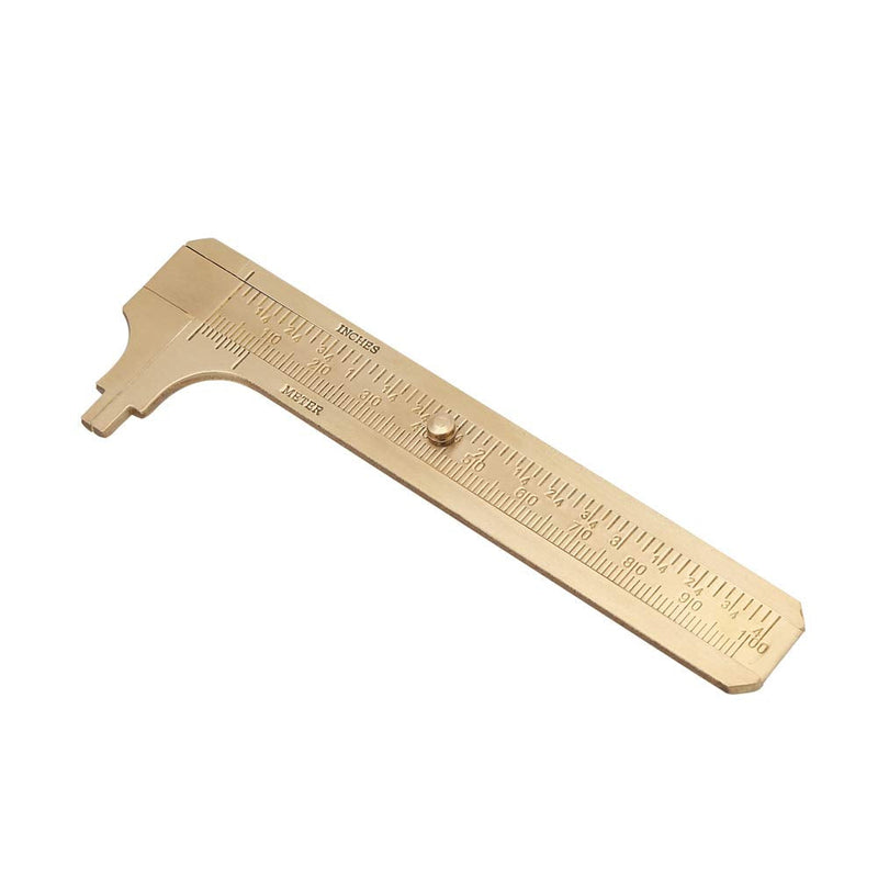 FTVOGUE Vernier Caliper Brass Caliper Ruler Measuring Tool Mini Pocket Ruler Double Scales mm / Inch (100 mm)